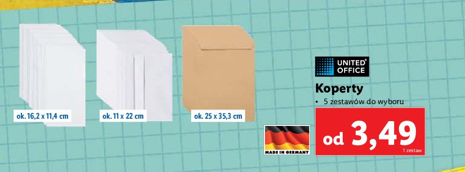 Koperty bia艂e 11 x 22 cm promocja