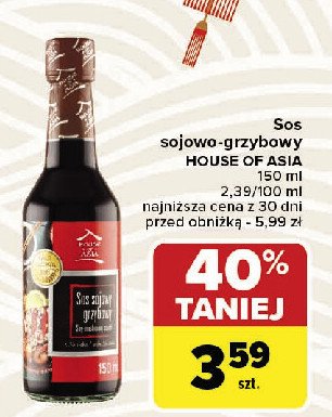 Sos sojowy grzybowy House of asia promocja w Carrefour Market