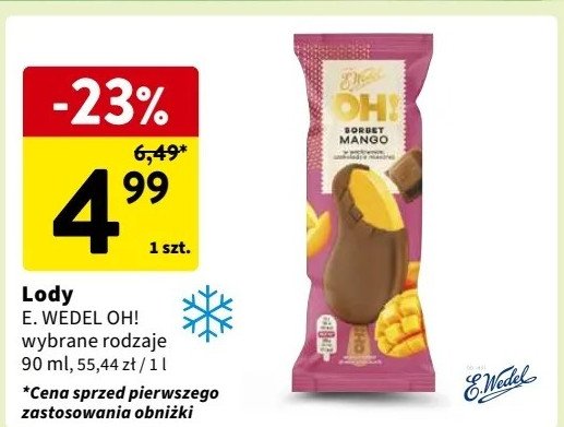 Sorbet mango E. WEDEL OH! promocja