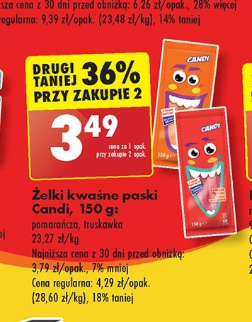 Żelki kable truskawkowe Candi (biedronka) promocja