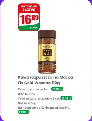 Kawa rozpuszczalna Mocca Fix Gold  promocja w Dino