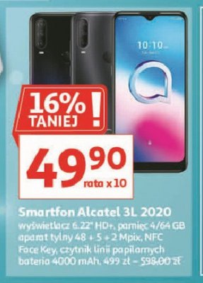 Smartfon 3l czarny Alcatel promocja