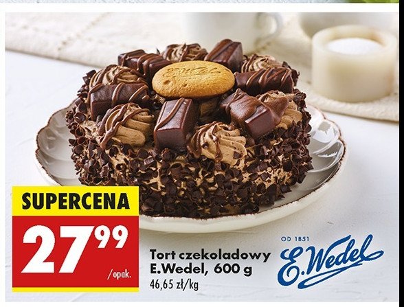 Tort czekoladowy E. wedel promocja w Biedronka