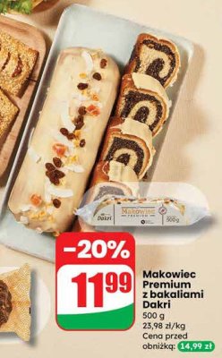 Makowiec premium z bakaliami Dakri promocja w Dino