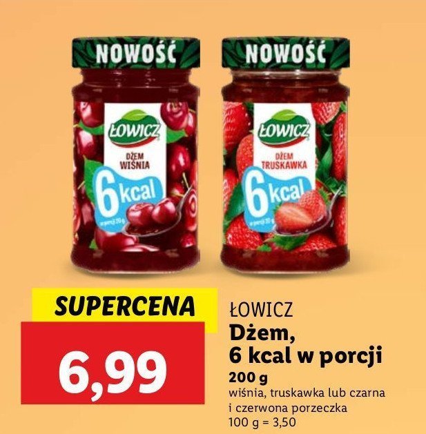 Dżem wiśnia 6kcal Łowicz promocja