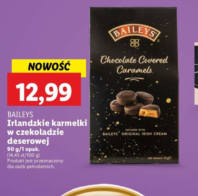 Karmelki w czekoladzie deserowej Baileys promocja