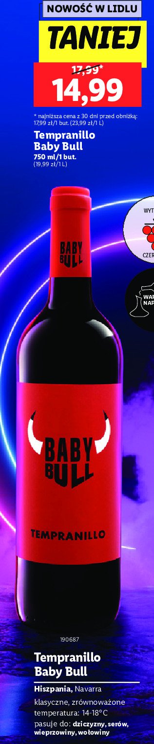 Wino Baby bull tempranillo promocja