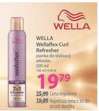 Pianka do stylizacji włosów WELLA Wellaflex Curl Refresher, 200 ml promocja w Hebe