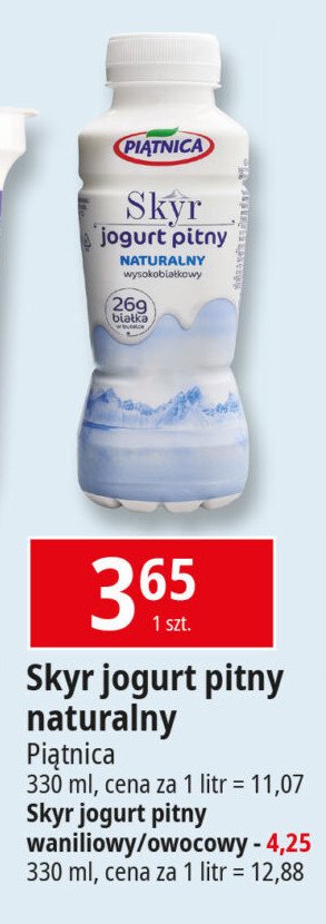 Jogurt typu islandzkiego wanilia Piątnica skyr promocja w Leclerc