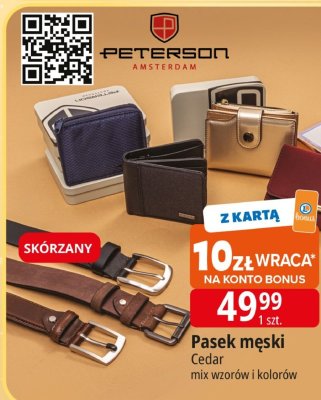 Pasek męski Cedar mix wzorów i kolorów promocja w Leclerc