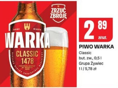 Piwo WARKA Classic but. zw. promocja w Chorten
