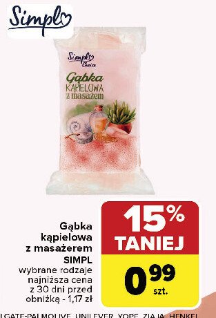 Gąbka do kąpieli i masażu Simpl promocja w Carrefour