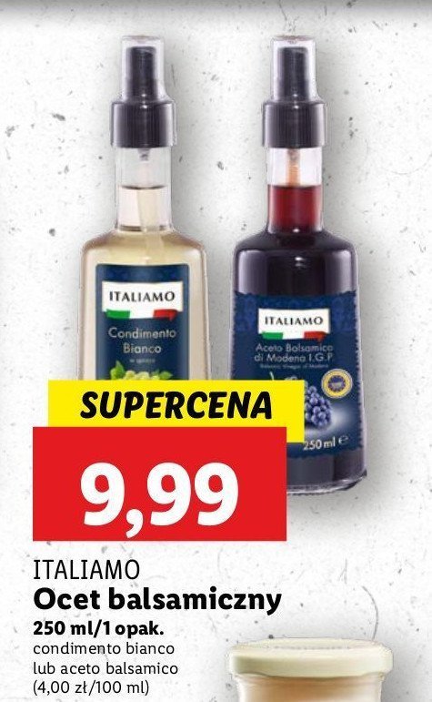 Ocet balsamiczny biały Italiamo promocja w Lidl