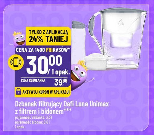 Dzbanek luna + bidon + wkład filtrujący Dafi promocja