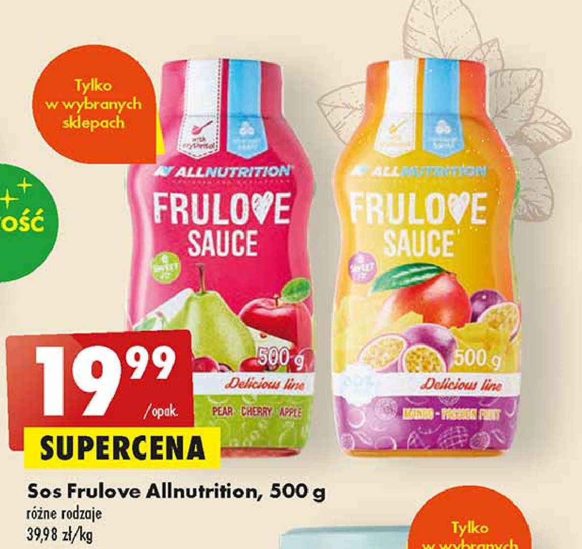 Sos pear cherry Allnutrition frulove promocja