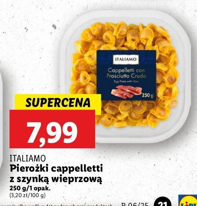 Pierożki cappelletti con prostutto crudo Italiamo promocja