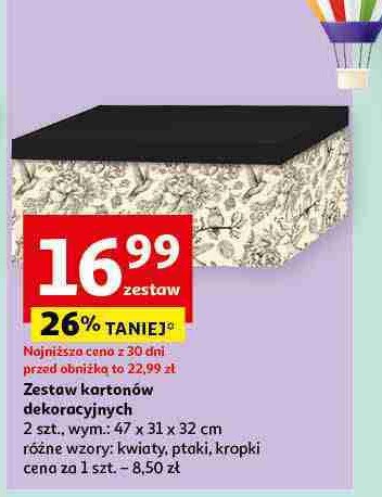 Zestaw kartonów dekoracyjnych 47 x 31 x 32 cm ptaki promocja