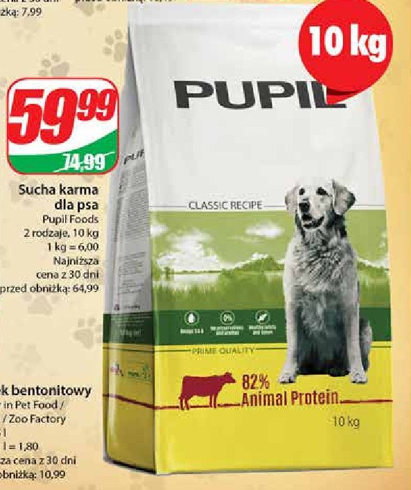 Karma dla psa wo艂owina Pupil promocja