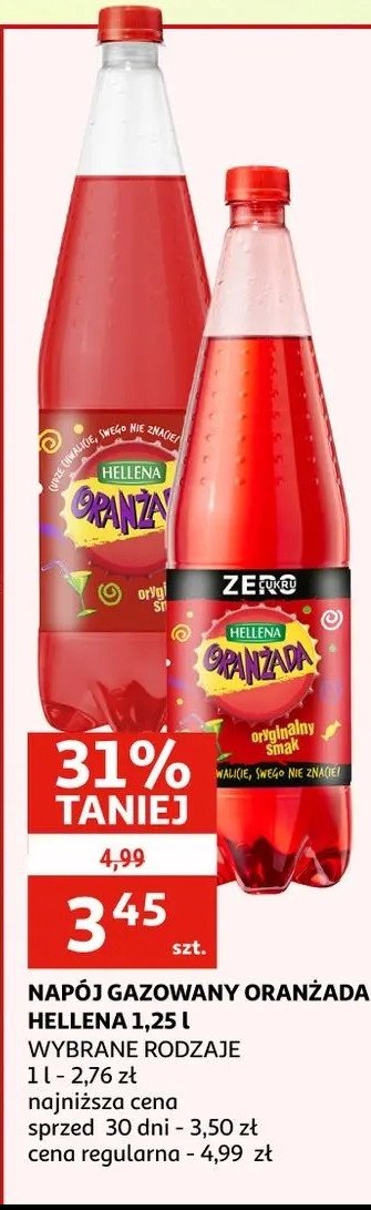 Oranżada czerwona zero Hellena oranżada promocja