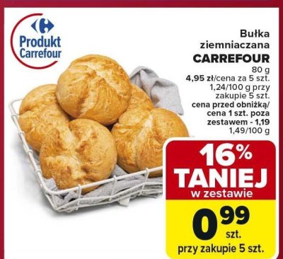 Bułka ziemniaczana  promocja w Carrefour