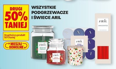 Świece i podgrzewacze Aríl różne rodzaje promocja w Biedronka