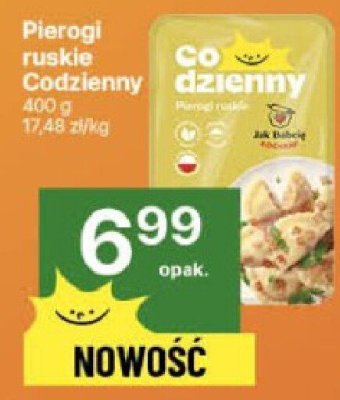 Pierogi ruskie Codzienny Posiłek Jan Kołacz Poleca promocja w Delikatesy Centrum