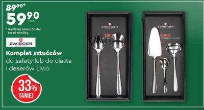Komplet sztućców do sałaty lub do ciasta i deserów Livio promocja w Biedronka