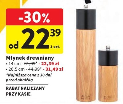 Młynek drewniany 14 cm promocja w Intermarche