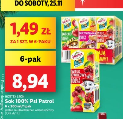 Soki owocowe mix Hortex leon promocja