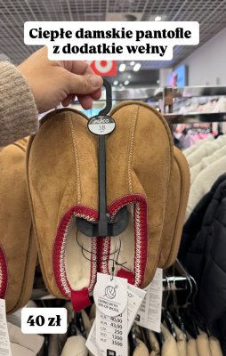 Pantofle damskie z dodatkiem wełny promocja w Pepco