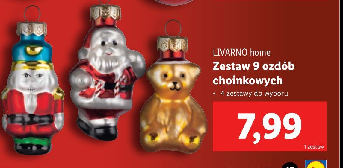 Ozdoby choinkowe LIVARNO HOME promocja w Lidl