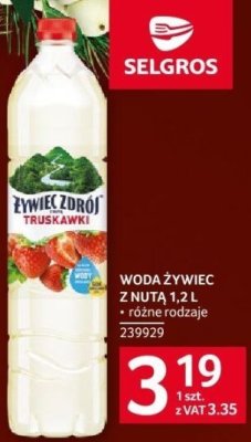 Woda Żywiec Zdrój z nutą truskawki 1.2L promocja w Selgros
