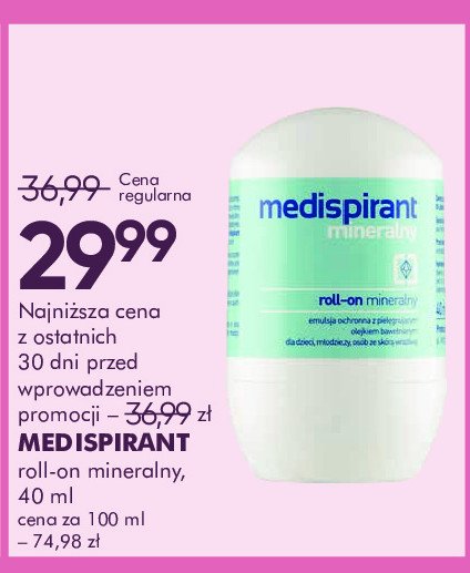 Dezodorant mineralny Medispirant promocja w Super-Pharm