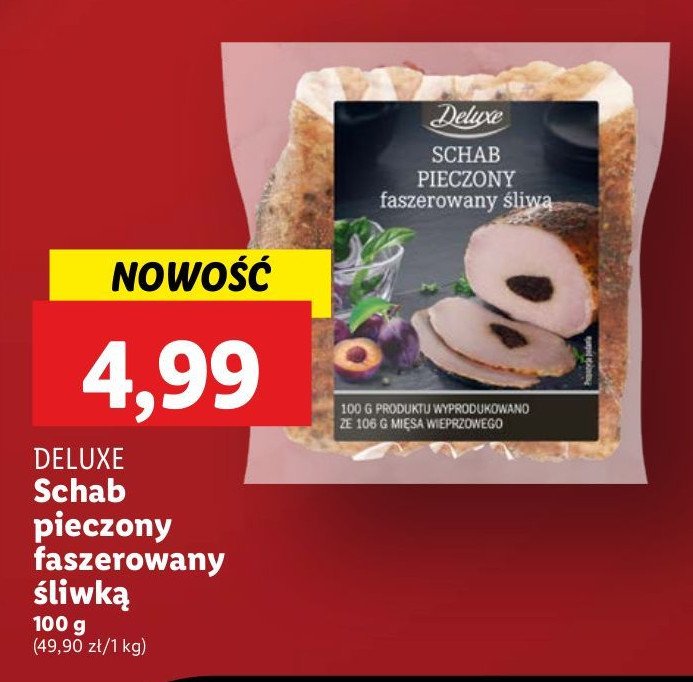 Schab pieczony faszerowany śliwką Deluxe promocja w Lidl