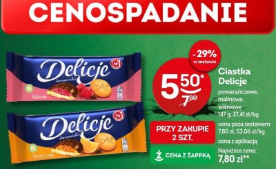 Ciastka Delicje malinowe promocja w Żabka