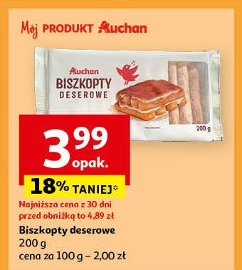 Biszkopty deserowe Auchan różnorodne (logo czerwone) promocja