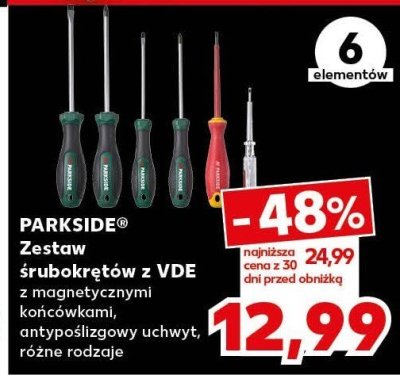 Zestaw śrubokrętów z VDE PARKSIDE z magnetycznymi końcówkami, antypoślizgowy uchwyt, różne rodzaje, 6 elementów promocja w Kaufland