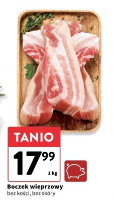 Boczek wieprzowy bez kości, bez skóry promocja w Intermarche