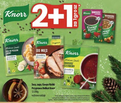 Sosy, zupy, Gorące Kubki Przyprawa Delikat Knorr wybrane rodzaje promocja w Delikatesy Centrum