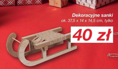 Dekoracyjne sanki 37,5 x14 x 14,5 cm promocja w KiK