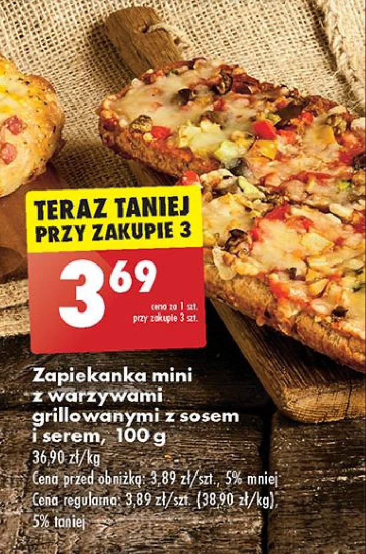 Zapiekanka mini z warzywami grillowanymi z sosem i serem promocja w Biedronka