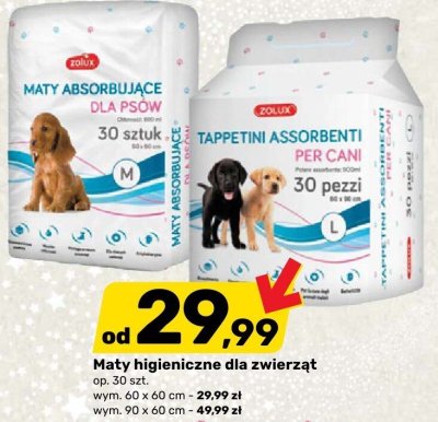 Maty higieniczne dla zwierząt op. 30 szt. promocja w Bricomarche