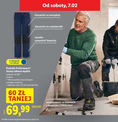 Parkside Performance Jeansy robocze męskie promocja w Lidl
