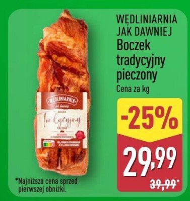 Boczek tradycyjny pieczony promocja w Aldi