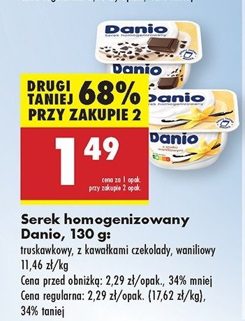 Serek truskawkowy Danone danio promocja w Biedronka