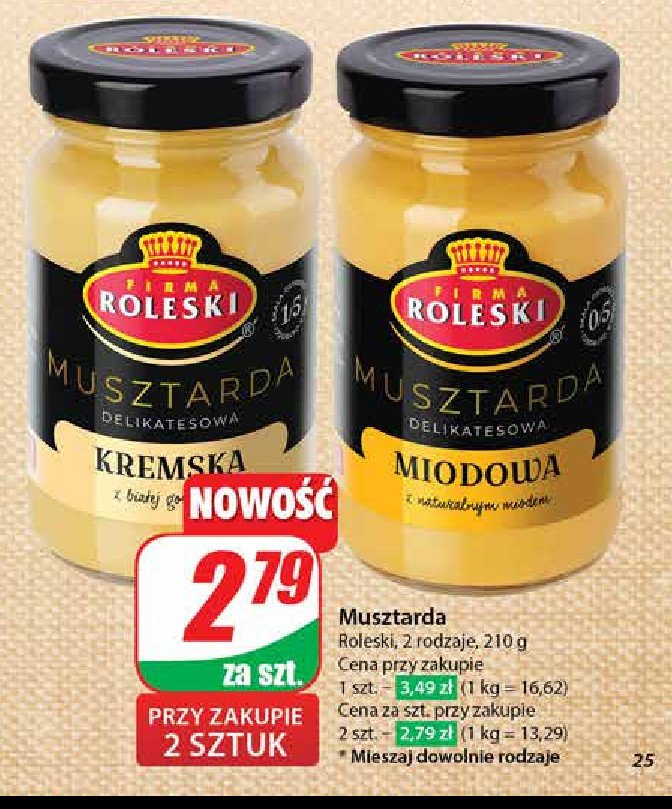 Musztarda delikatesowa miodowa Roleski promocja