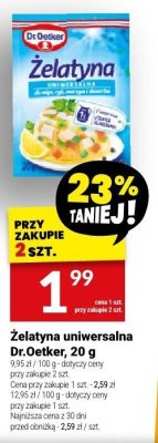 Żelatyna uniwersalna Dr.Oetker, 20 g promocja w Twój Market