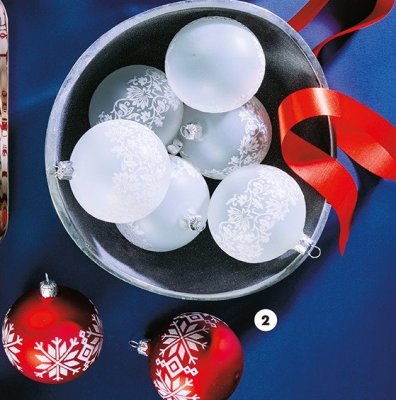 Bombki szklane dekorowane śr. 8 cm promocja w Biedronka