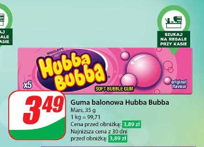 Guma do żucia balonowa Hubba bubba promocja w Dino