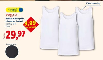 Podkoszulki męskie z bawełny 3 sztuki promocja w Lidl